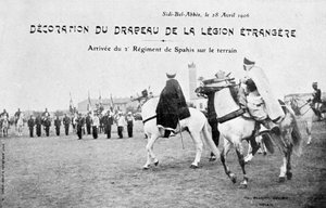 Parade der Flagge der französischen Fremdenlegion, Sidi Bel Abbes, Algerien, 28. April 1906 von Unbekannt