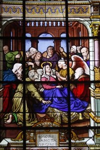 Paris, Frankreich Saint Laurent Kirche Buntglas: Mariä Tod, Paris, Frankreich von Unbekannt