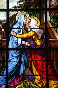Paris, Frankreich Saint Laurent Kirche Buntglas: die Heimsuchung, Paris, Frankreich von Unbekannt