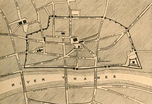 Teil des modernen Londons, der die alte Mauer zeigt, 1897 von Unbekannt