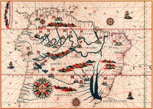 Teil von Südamerika, 1582