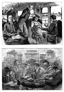 Passagiere in einem Zug von London nach Glasgow, 1884 von Unbekannt