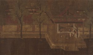 Pavillon mit Figuren von Unbekannt