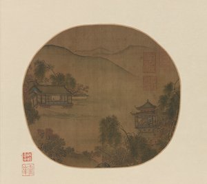 Pavillons an einem Bergbach, Ming-Dynastie, 16.-17. Jahrhundert von Unbekannt
