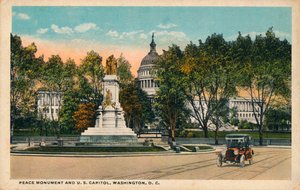 Friedensdenkmal und US-Kapitol, Washington, DC, um 1910