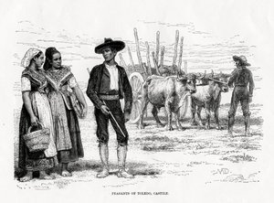 Bauern von Toledo, Castilla-La Mancha, Spanien, 1879