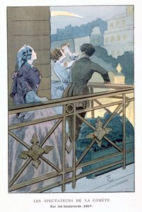 Menschen beobachten einen Kometen, 1857 von Unbekannt