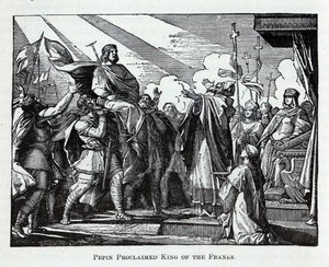 Pippin zum König der Franken ausgerufen, 1882 von Unbekannt