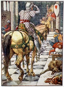 Percival erlangt den Schild des schlagenden Herzens, 1911 von Unbekannt