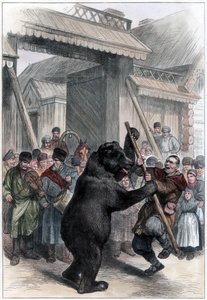 Tanzbär in einem russischen Dorf, 1877