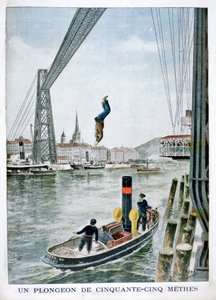 Person stürzt 55 Meter von Portside, Rouen, 1901 von Unbekannt