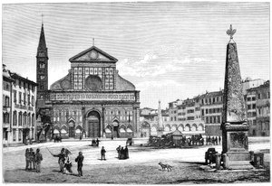Piazza und Kirche Santa Maria Novella, Florenz, Italien, 1882