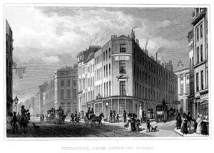 Piccadilly, von der Coventry Street, Westminster, London, 19. Jahrhundert von Unbekannt