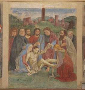 Pieta-Fresko in der Vespucci-Kapelle, Ognissanti, Florenz, Italien (Foto) von Unbekannt