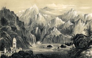 Pilger an der Quelle des Ganges, Indien, 1847 von Unbekannt