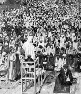 Fromme Muslime versammelten sich beim Durbar Gottes, Mekka, Saudi-Arabien, 1922
