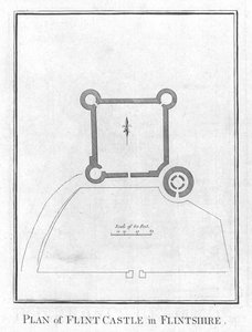 Plan von Flint Castle in Flintshire, ca. 1800