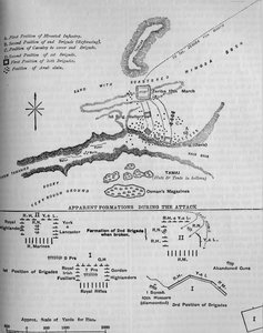 Plan der Schlacht von Tamai, 13. März 1884, um 1881-85