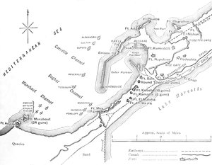 Plan des Bombardements von Alexandria, 11. Juli 1882, ca. 1882 von Unbekannt
