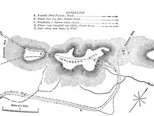 Plan des Kampfes auf dem Inhlobane-Berg, 28. März 1979, um 1880 von Unbekannt