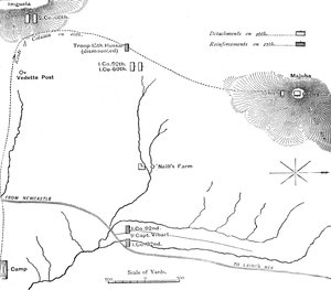 Plan des Marsches zum Majuba Hill, 26. Februar 1881, ca. 1880er von Unbekannt