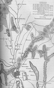 Plan der Operationen rund um Kabul, 9.-15. Dezember 1879, ca. 1880 von Unbekannt