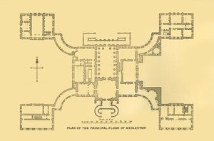 Plan des Hauptgeschosses von Kedleston, 1925 von Unbekannt