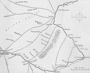 Plan des Kriegsschauplatzes im zweiten Sudan-Feldzug, ca. 1881-85 von Unbekannt