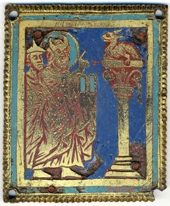 Plakette mit Moses, Aaron und der ehernen Schlange