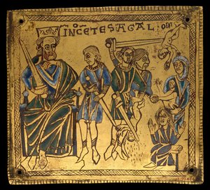 Plakette mit dem Massaker der Unschuldigen, Deutsch, ca. 1150 von Unbekannt