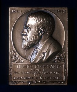 Plakette zur Erinnerung an den Tod von Henri Poincaré, französischer Mathematiker, 1912 von Unbekannt