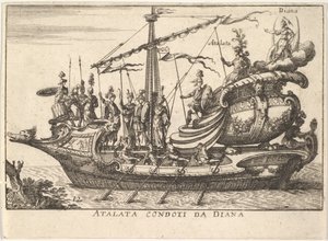 Tafel 12: Atalanta geführt von Diana, begleitet von Kriegern, 1664 von Unbekannt