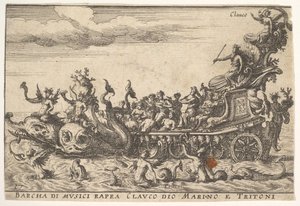 Platte 16: Schiff der Musiker mit dem Meeresgott Glaucus und Tritonen, 1664 von Unbekannt