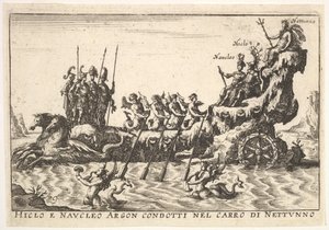 Platte 9: Argonauten Hicleus und Naucleus geführt im Floß von Neptun von Unbekannt