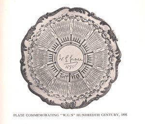 Teller zur Erinnerung an WG Graces hundertstes Jahrhundert, 1895, 1912 von Unbekannt