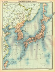 Politische Karte des Japanischen Reiches, frühes 20. Jahrhundert
