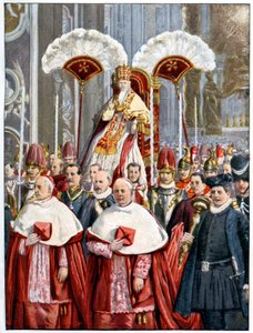 Papst Leo XIII. in der Basilika St. Peter, Rom, 1900 von Unbekannt