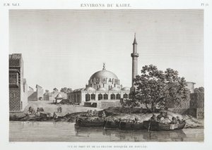 Hafen und Große Moschee von Boulaq, Kairo, Ägypten, ca. 1798