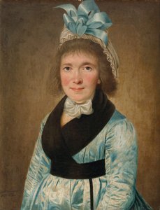 Porträt einer Frau in einem blauen Kleid, 1799 von Unbekannt