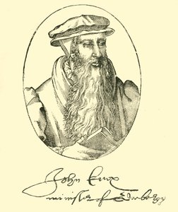 Porträt und Autogramm von John Knox, um 1550-1560, 1890 von Unbekannt