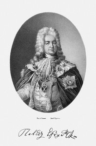 Porträt von Graf Pavel Ivanovich Yaguzhinsky 1683-1736, 1862