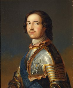 Porträt von Kaiser Peter I. der Große 1672-1725 in Ritterrüstung