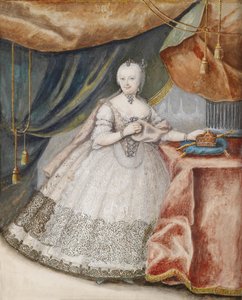Porträt der Kaiserin Maria Theresia von Österreich in Spitzenkleid von Unbekannt