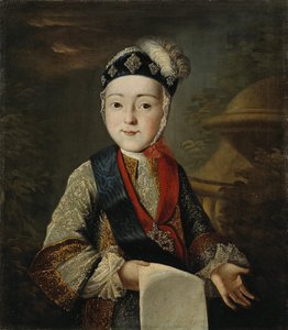 Porträt des Großherzogs Pawel Petrowitsch 1754-1801 als Kind, Mitte des 18. Jahrhunderts von Unbekannt