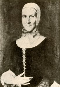 Porträt von Mrs. Elisabeth Boehler in der Herrnhuter Siedlung, Pennsylvania, 1787, 1937 von Unbekannt