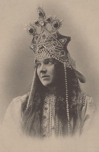 Porträt von Nadezhda Ivanovna Zabela-Vrubel 1868-1913 als Marfa in der Oper Die Zarenbraut von Unbekannt