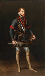 Porträt von Philipp II. 1527-1598, König von Spanien, in Rüstung und mit dem Orden vom Goldenen Vlies von Unbekannt