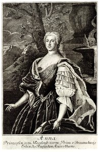 Porträt von Prinzessin Anna Leopoldowna 1718-1746, Mutter von Zar Iwan VI.