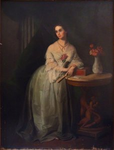 Porträt von Prinzessin Nino Aleksandrovna Griboyedova geb. Chavchavadze, Mitte des 19. Jahrhunderts von Unbekannt