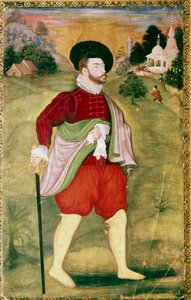 Porträt eines Europäers, Mughal-Schule, Akbar-Periode, spätes 16. Jahrhundert von Unbekannt